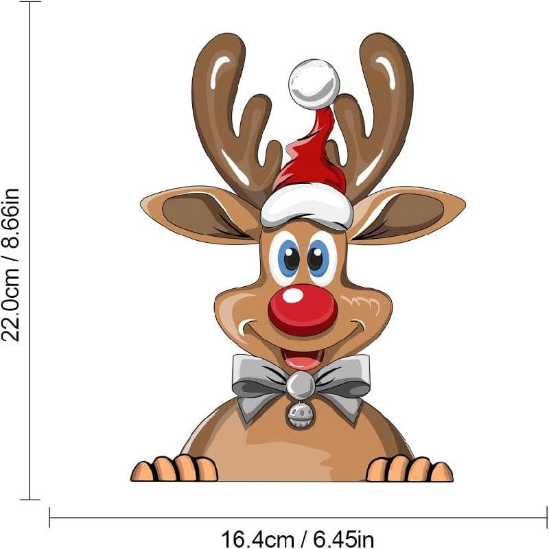 Christmas Peeking Window Sticker Santa Reindeer Snowman Decals