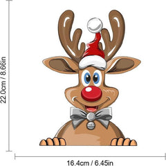 Christmas Peeking Window Sticker Santa Reindeer Snowman Decals