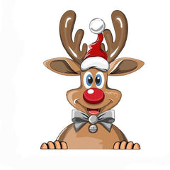 Christmas Peeking Window Sticker Santa Reindeer Snowman Decals