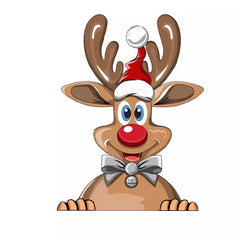 Christmas Peeking Window Sticker Santa Reindeer Snowman Decals