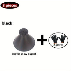 Snow Removal Shovel Set + Gloves for Car Windshield & Glass with Frost Scraper