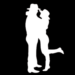 Cowgirl & Cowboy Silhouette Decal Sticker for Car Truck Laptop