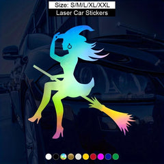 Witch Scary Car Sticker Vinyl Decals Decor Car Window Decal Auto Car Window Bump