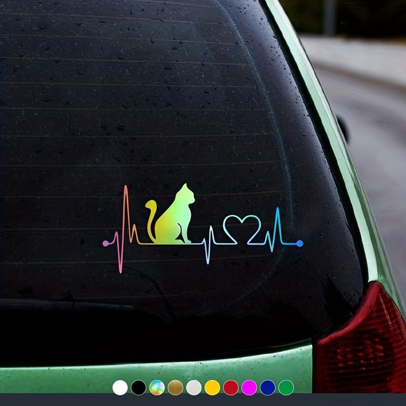 Cartoon Cat Reflective Car Stickers Waterproof Vinyl Decal