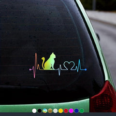Cartoon Cat Reflective Car Stickers Waterproof Vinyl Decal