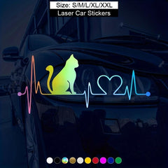 Cartoon Cat Reflective Car Stickers Waterproof Vinyl Decal