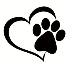 Heart Dog Cat Paw Print Pet Car Window Bumper Sticker Vinyl Decal