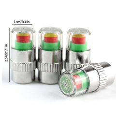 4pcs Car Tire Pressure Gauge Alarm Valve Cap Sensor
