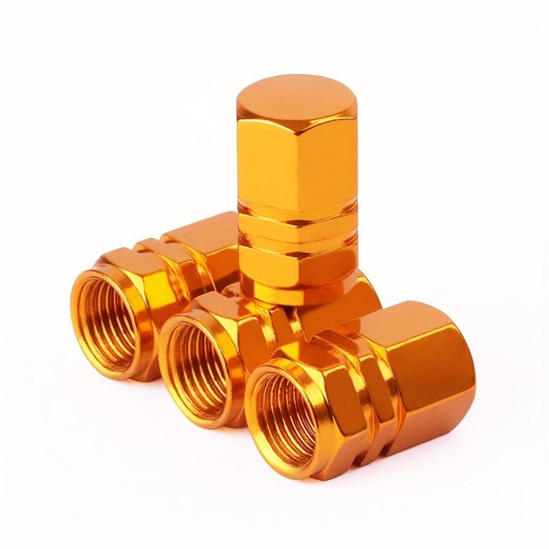 4 Pcs Car Tire Air Nozzle Cap Aluminum Alloy Valve Core Cover