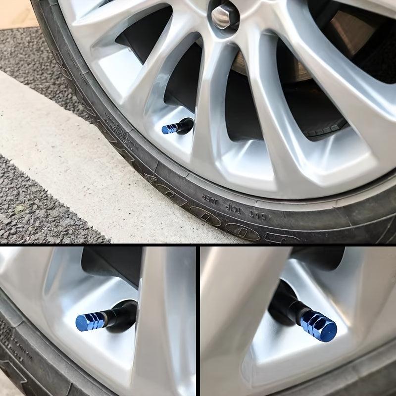 4 Pcs Car Tire Air Nozzle Cap Aluminum Alloy Valve Core Cover