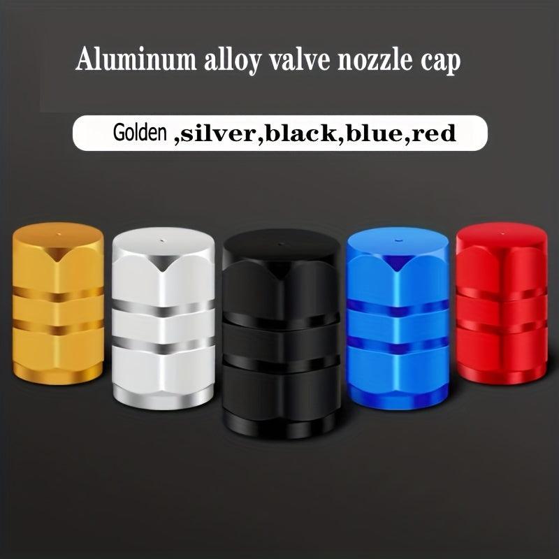 4 Pcs Car Tire Air Nozzle Cap Aluminum Alloy Valve Core Cover