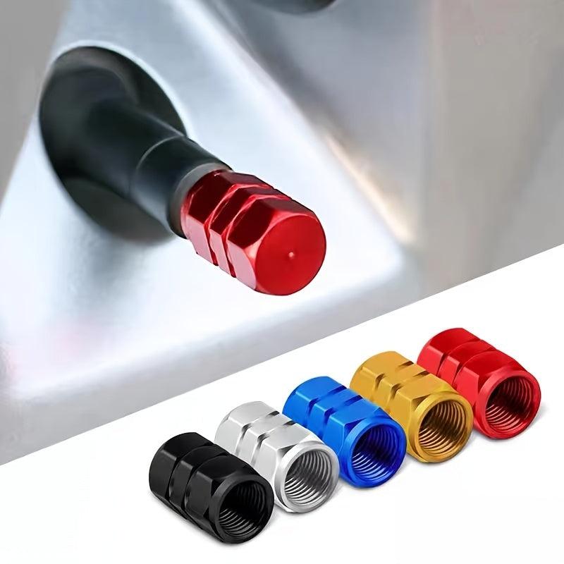 4 Pcs Car Tire Air Nozzle Cap Aluminum Alloy Valve Core Cover