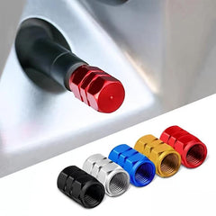 4 Pcs Car Tire Air Nozzle Cap Aluminum Alloy Valve Core Cover