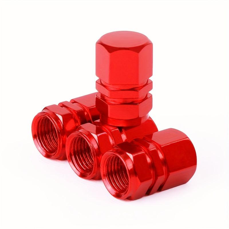 4 Pcs Car Tire Air Nozzle Cap Aluminum Alloy Valve Core Cover