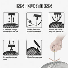 Car Tire Repair Kit Tubeless Tire Piercing Repair Kit Nail Tool Set