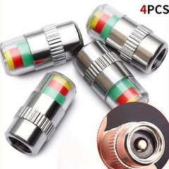 4pcs Car Tire Pressure Gauge Alarm Valve Cap Sensor