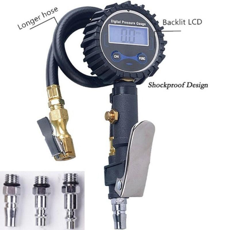 Digital Tire Inflator with Pressure Gauge Air Chuck for Truck Car Bike