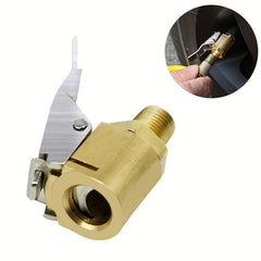 Car Inflation Pump Air Pipe Nozzle Adapter With Pressure Relief Valve