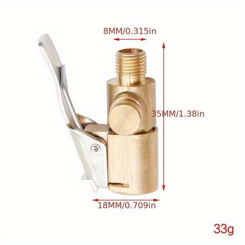 Car Inflation Pump Air Pipe Nozzle Adapter With Pressure Relief Valve