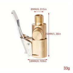 Car Inflation Pump Air Pipe Nozzle Adapter With Pressure Relief Valve