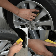 4pcs Auto Wheel Brush Sponge Tool Set for Tire Hub Cleaning Waxing & Polishing