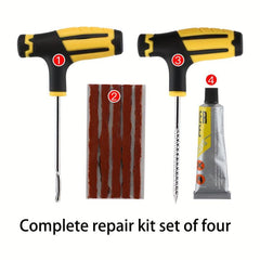 4pcs Car Tire Repair Kit Tubeless Emergency Puncture Repair