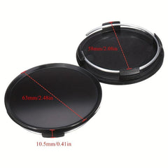4pcs Universal 63mm Car Wheel Center Hub Cap Cover Set