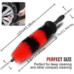 Long Soft Bristle Wheel Brush for Car Detailing