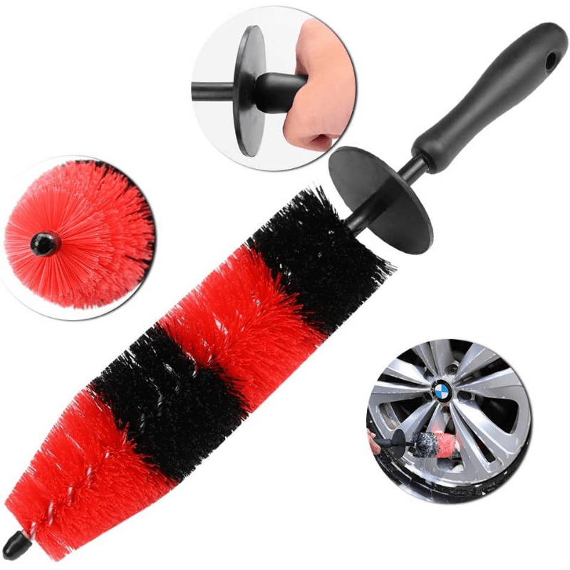Long Soft Bristle Wheel Brush for Car Detailing