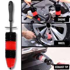 Long Soft Bristle Wheel Brush for Car Detailing