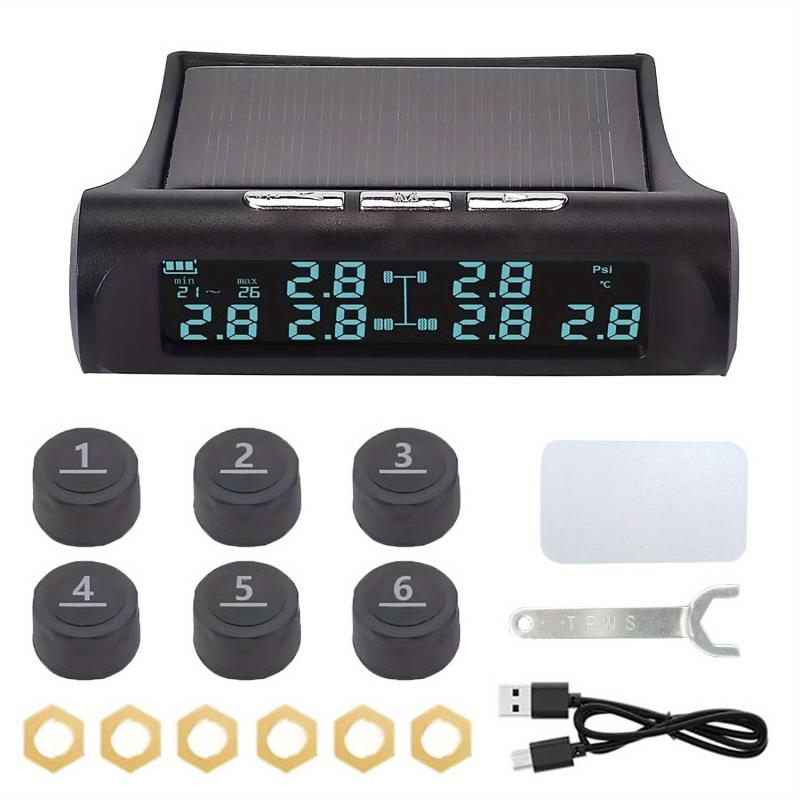 RV TPMS Tire Pressure Monitoring System Solar Wireless TPMS