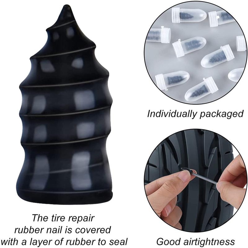Tire Repair Rubber Nail Kit 40PCS - Durable Screws with Screwdriver