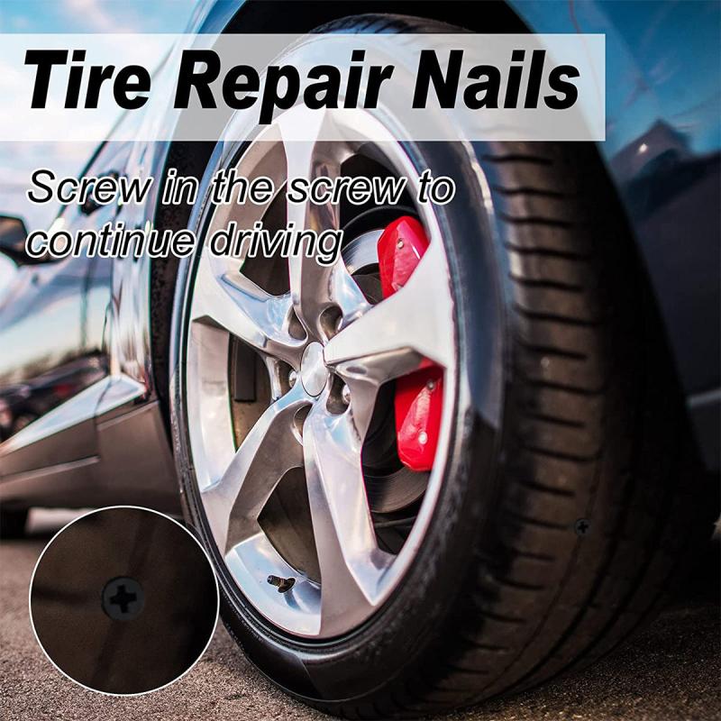 Tire Repair Rubber Nail Kit 40PCS - Durable Screws with Screwdriver