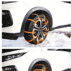 10pcs Snow Chain Emergency Winter Adjustable Skid Tire Chain for Most Cars Truck