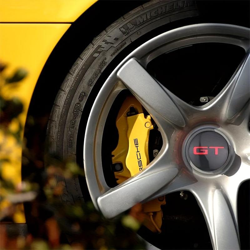 4pcs GT Emblem Wheel Center Hub Caps Stickers
