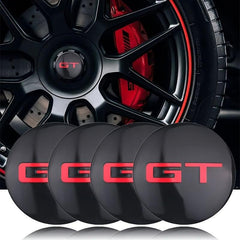 4pcs GT Emblem Wheel Center Hub Caps Stickers