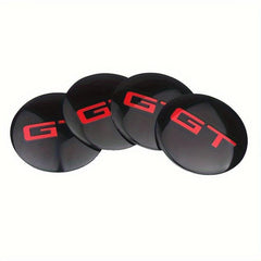 4pcs GT Emblem Wheel Center Hub Caps Stickers