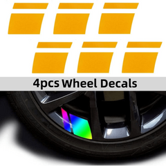 4pcs Reflective Wheel Rim Decals 45-53 Size Car Accessories