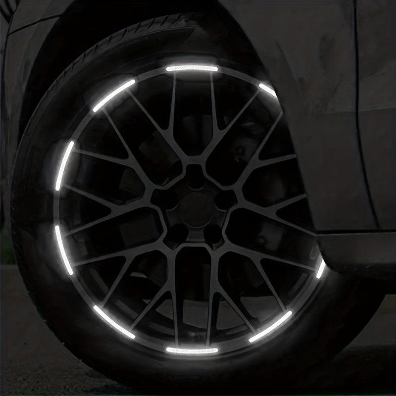 20pcs Car Wheel Hub Reflective Sticker Colorful Luminous Night Stripe