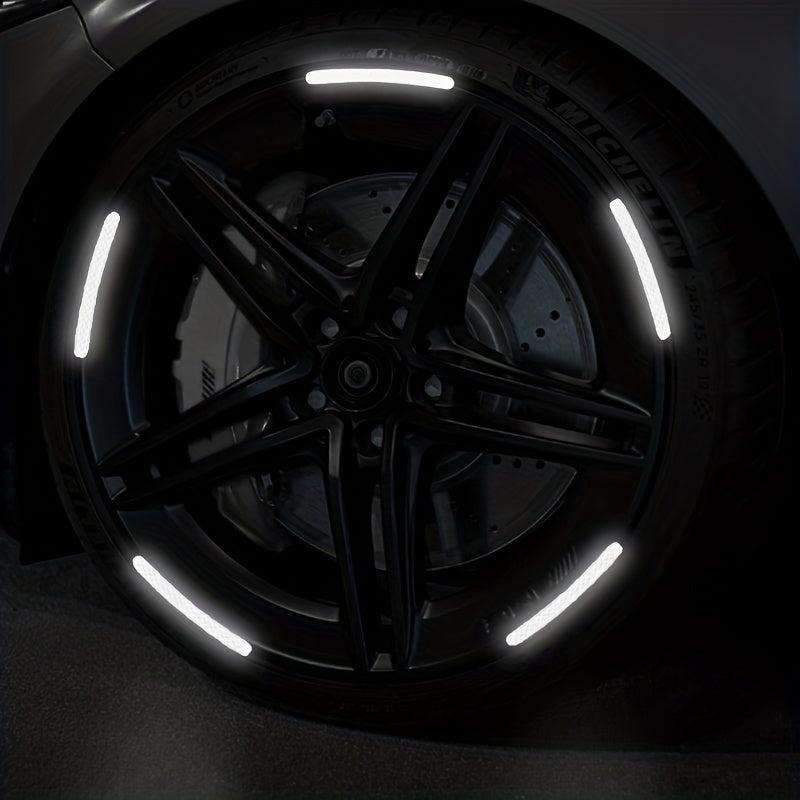 20pcs Car Wheel Hub Reflective Sticker Colorful Luminous Night Stripe