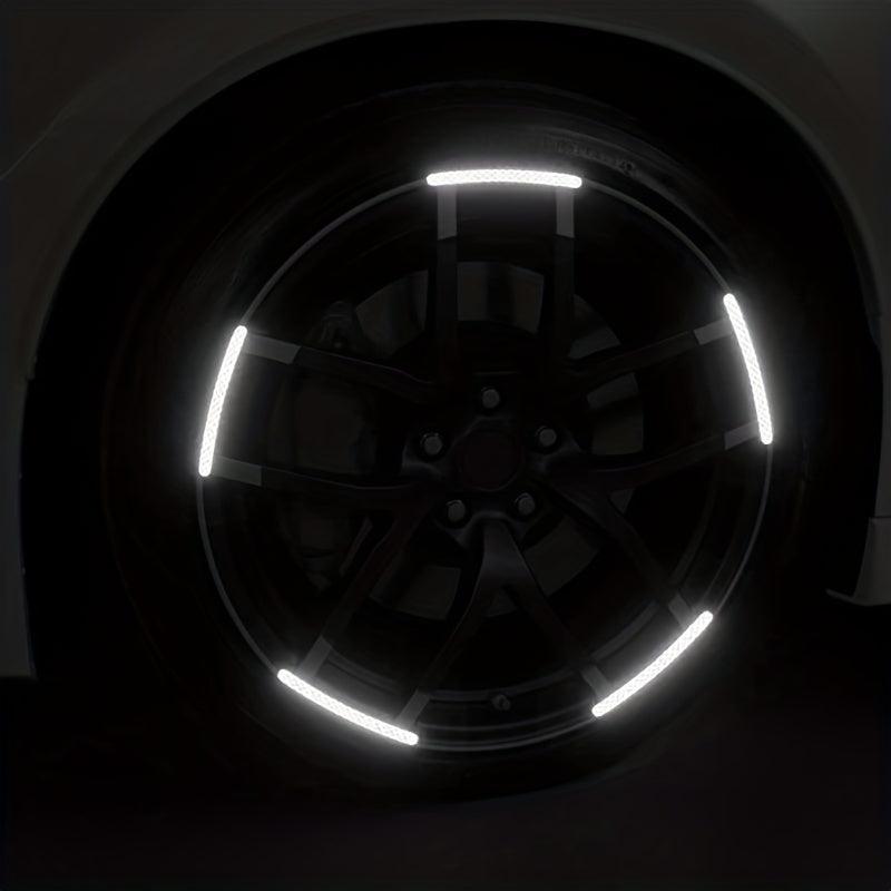 20pcs Car Wheel Hub Reflective Sticker Colorful Luminous Night Stripe