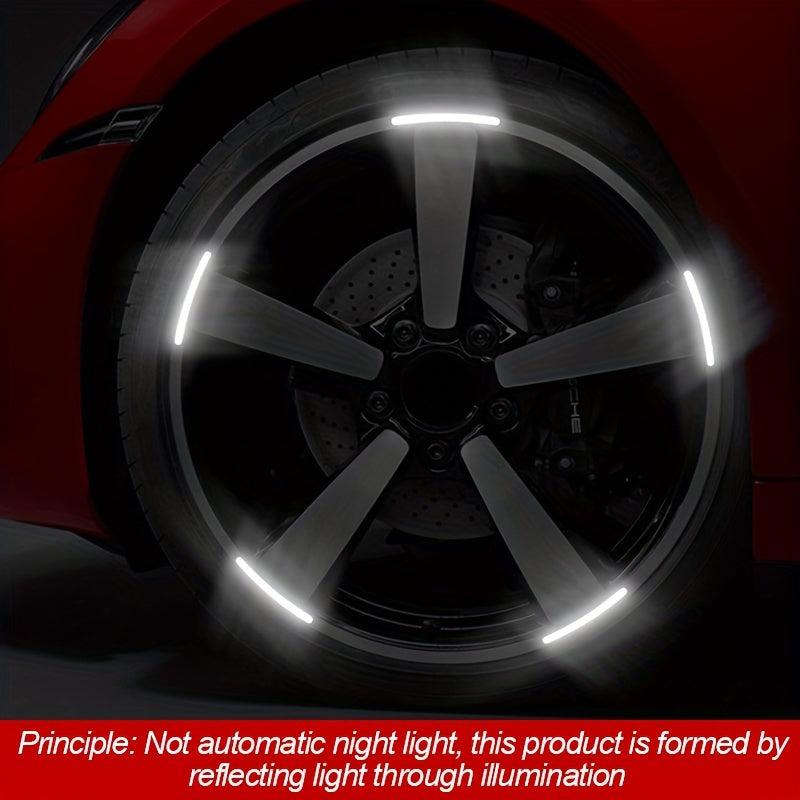 20pcs Car Wheel Hub Reflective Sticker Colorful Luminous Night Stripe