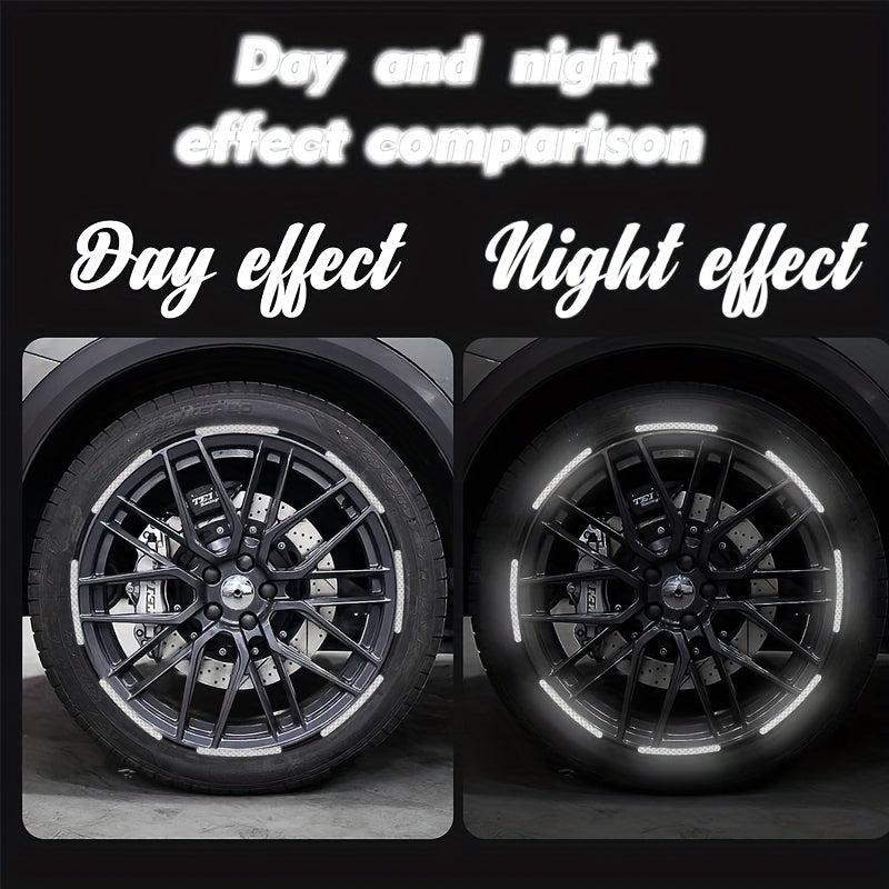 20pcs Car Wheel Hub Reflective Sticker Colorful Luminous Night Stripe