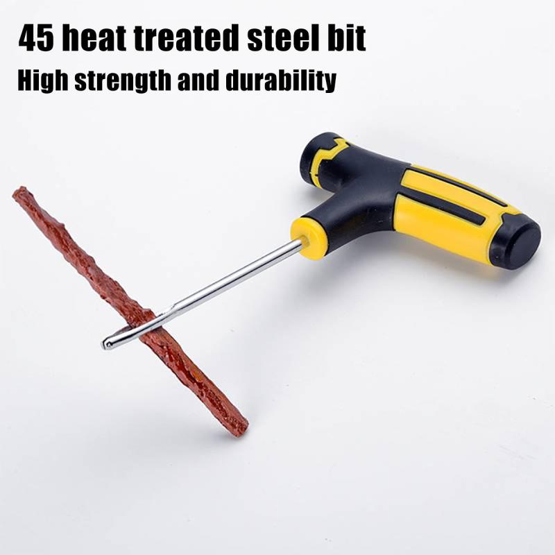 Tubeless Tyre Puncture Repair Kit Tool Auto Tire Plug Kit With 15 Rubber Strips
