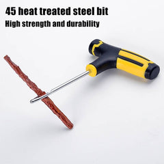 Tubeless Tyre Puncture Repair Kit Tool Auto Tire Plug Kit With 15 Rubber Strips