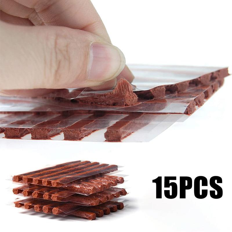 Tubeless Tyre Puncture Repair Kit Tool Auto Tire Plug Kit With 15 Rubber Strips