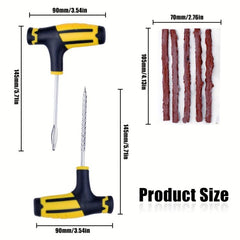 Tubeless Tyre Puncture Repair Kit Tool Auto Tire Plug Kit With 15 Rubber Strips