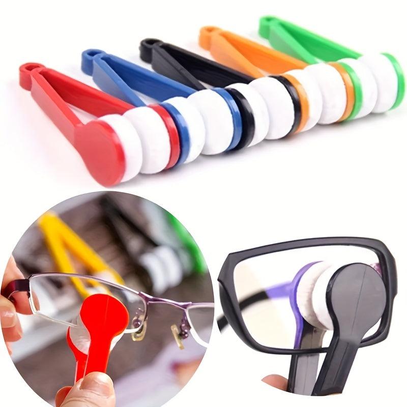 5pcs Glasses Cleaning Rub Eyeglass Sunglasses Microfiber Cleaner Brushes