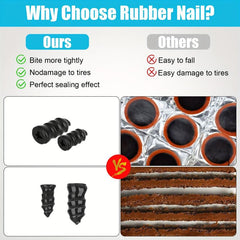 60PCS Car Tire Repair Nails Rubber Screws and Screwdriver Set