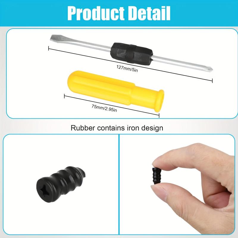60PCS Car Tire Repair Nails Rubber Screws and Screwdriver Set